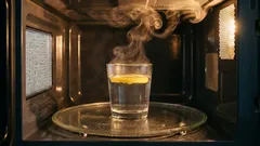 電子レンジを楽に掃除する方法:コップ一杯の水を使った簡単な方法