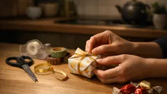 紙皿でできる簡単ギフトボックスの作り方、切って折ってテープで完成